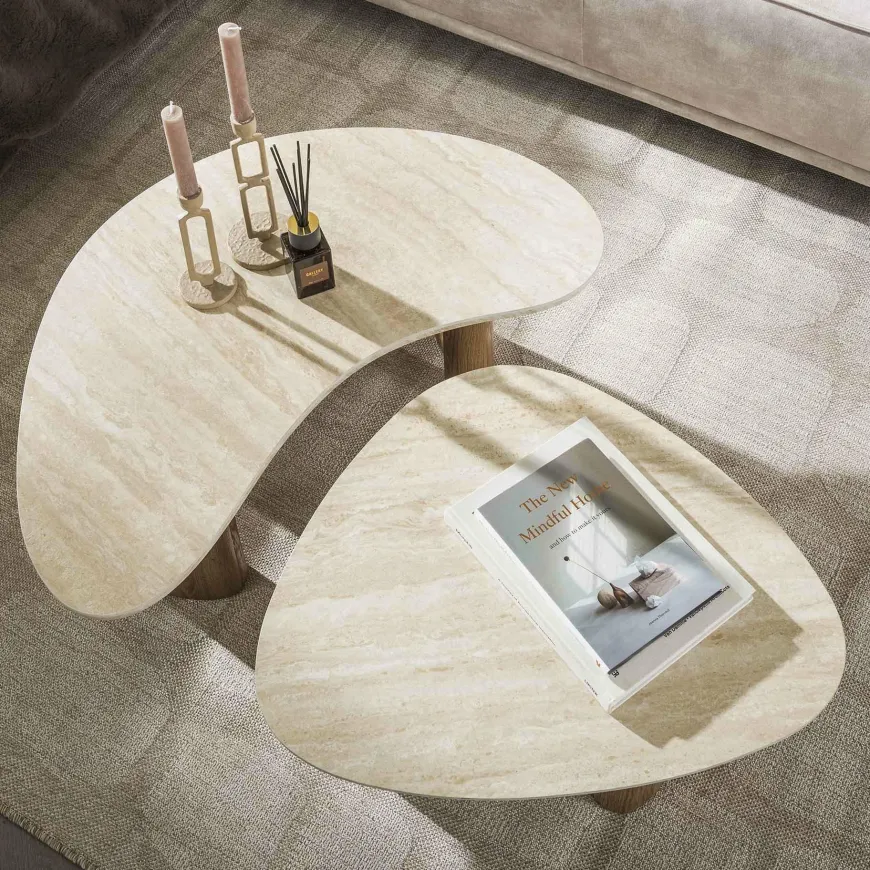 WoonStijl Salontafel set van 2 organic ceramic