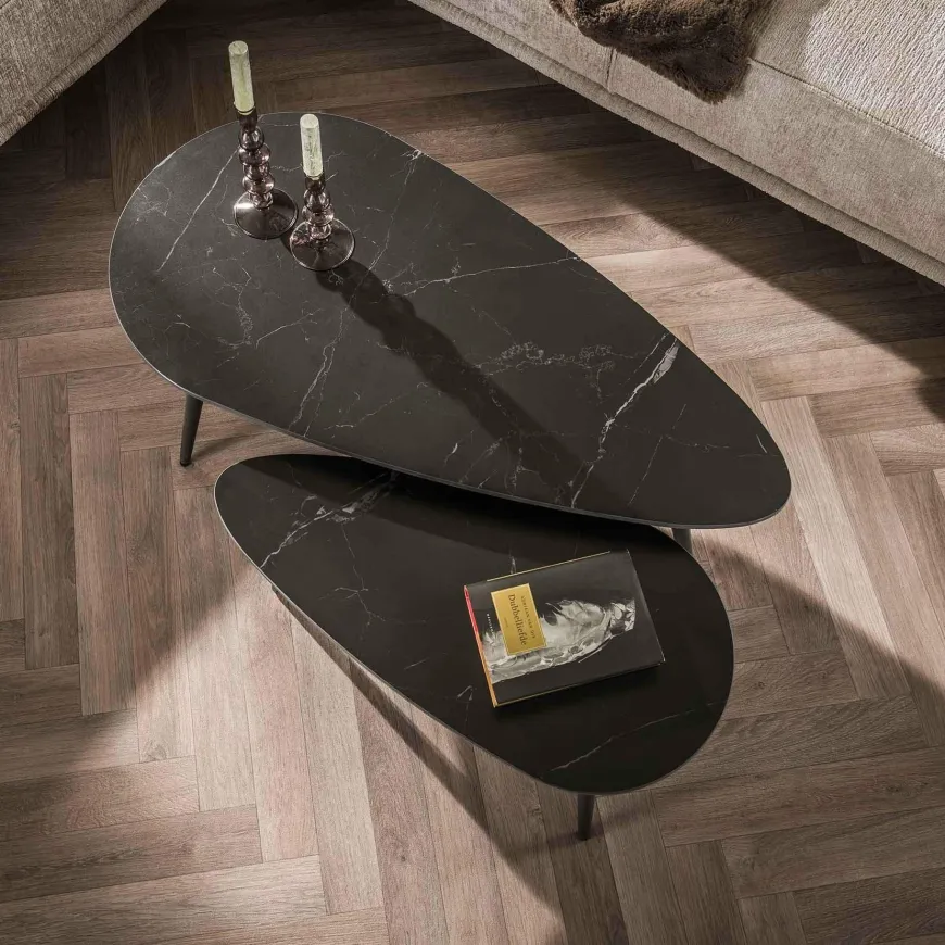WoonStijl Salontafel set van 2 niervormig ceramic