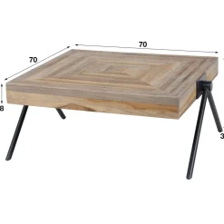 WoonStijl Salontafel Teca balance 70x70 / Teakhout verweerd