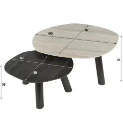 WoonStijl Salontafel Twin log set van 2 salontafels