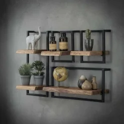 WoonStijl Set Wandplanken Live Edge Medium