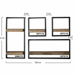 WoonStijl Set Wandplanken Live Edge Medium