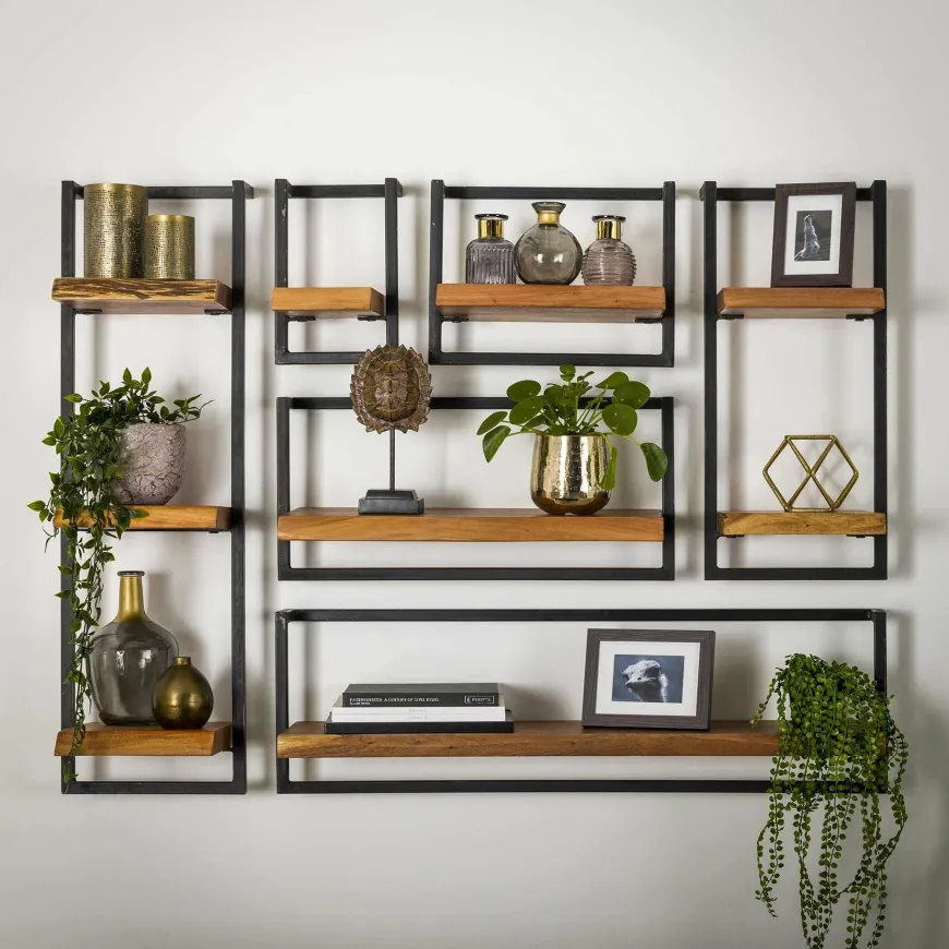 WoonStijl Set Wandplanken Live Edge Groot