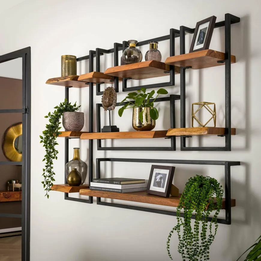 WoonStijl Set Wandplanken Live Edge Groot