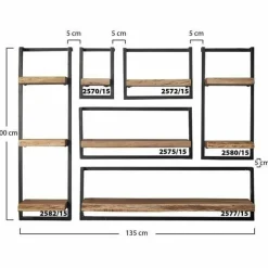 WoonStijl Set Wandplanken Live Edge Groot