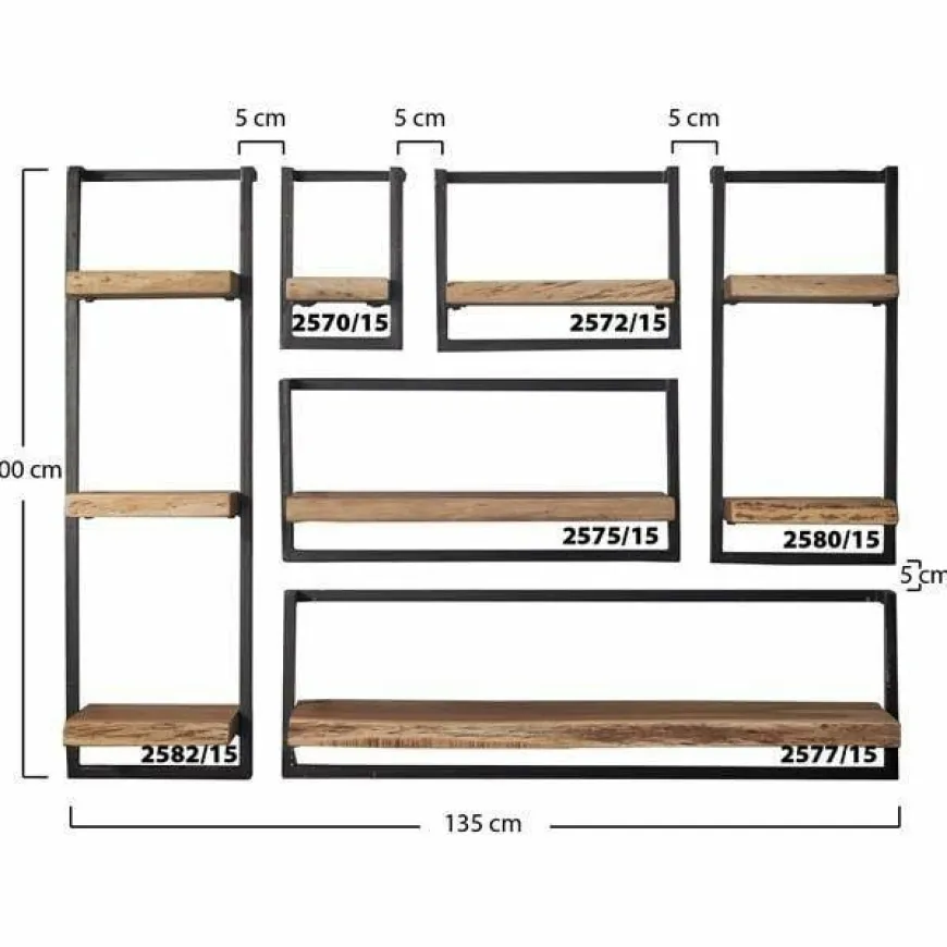 WoonStijl Set Wandplanken Live Edge Groot