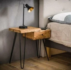 WoonStijl Sidetable / nachtkastje live edge links