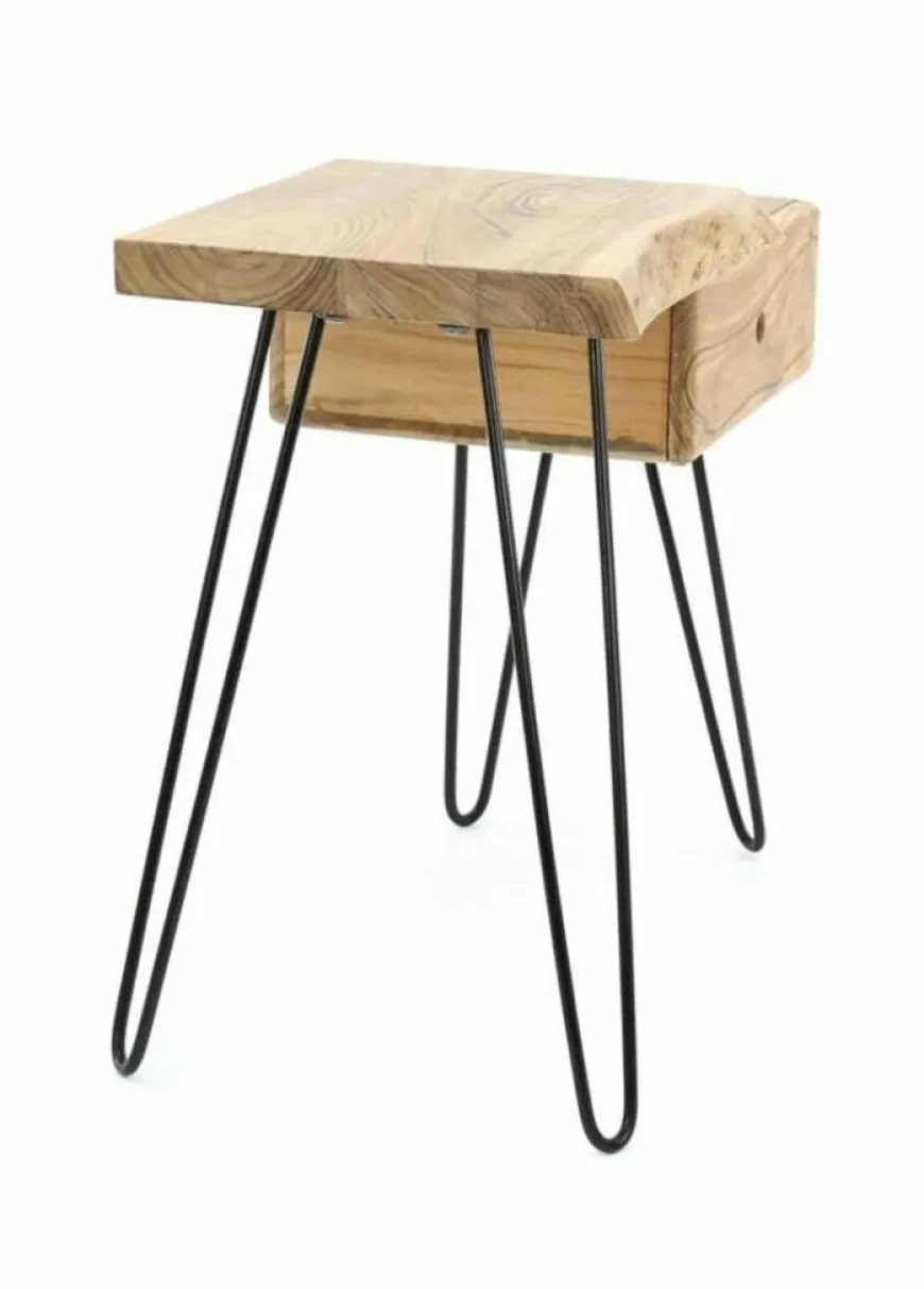 WoonStijl Sidetable / nachtkastje live edge links