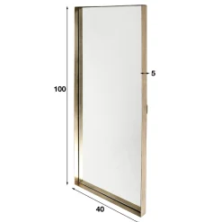WoonStijl Spiegel 40x100 opstaande rand goudkleurig