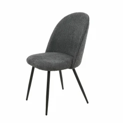 WoonStijl Stoel Boog boucle ronde rug grijs
