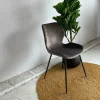 WoonStijl Stoel velvet ronde buis Antraciet velvet