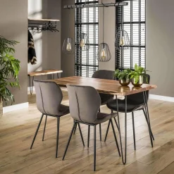 WoonStijl Stoel velvet ronde buis Antraciet velvet