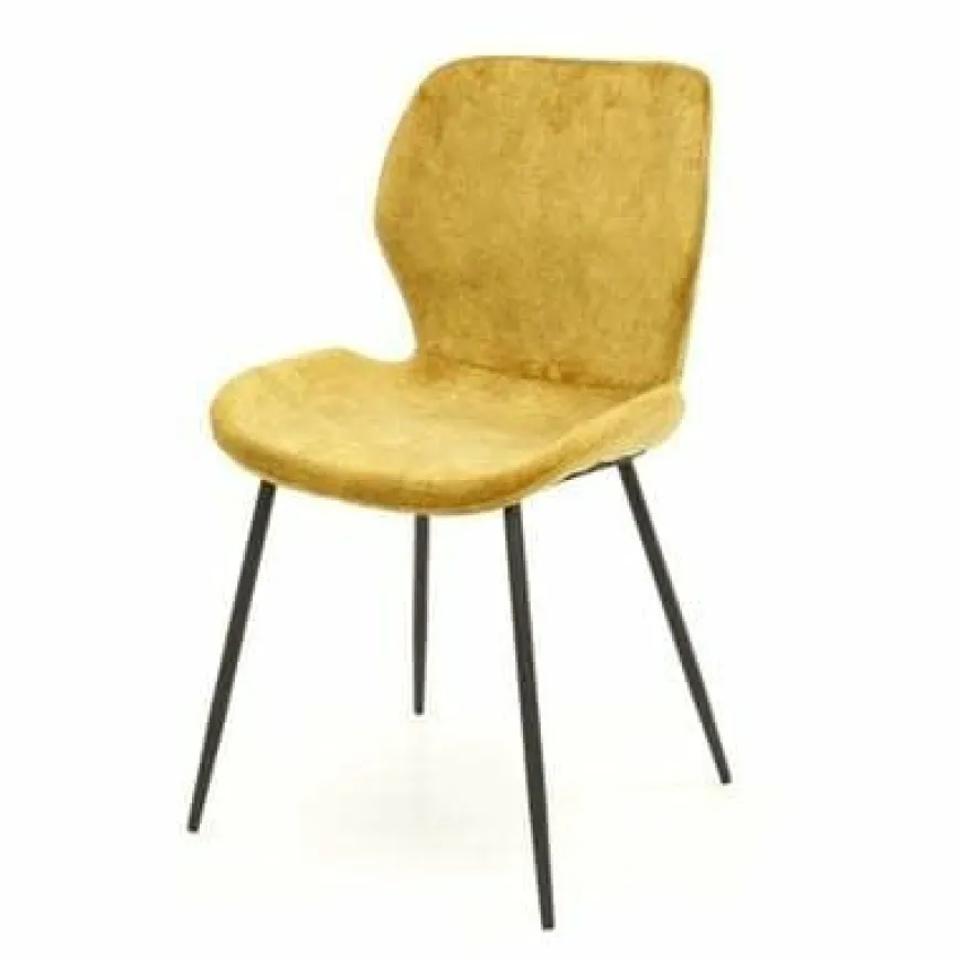 WoonStijl Stoel velvet ronde buis Goud velvet