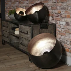 WoonStijl Tafellamp Ø50 basket XL Zwart nikkel
