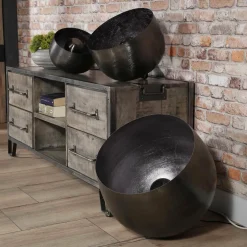 WoonStijl Tafellamp Ø50 basket XL Zwart nikkel