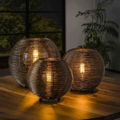 WoonStijl Tafellamp Ø40 web XL Zwart Nikkel