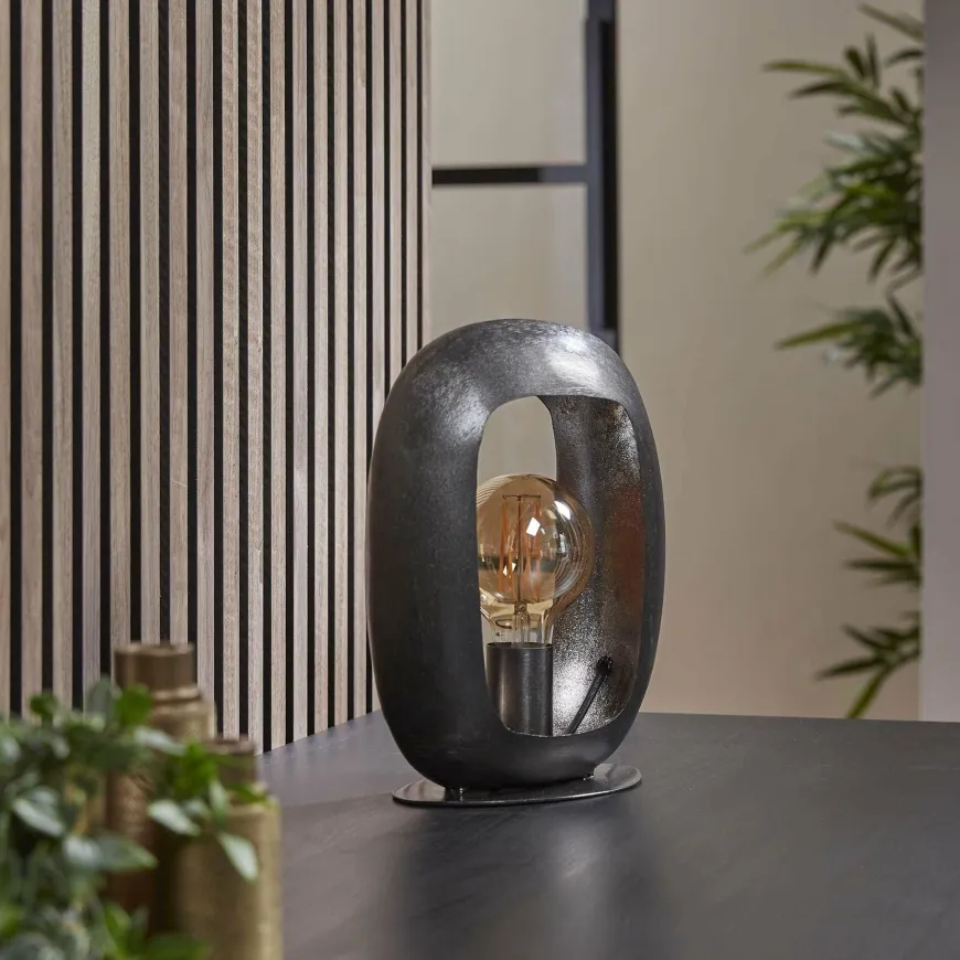 WoonStijl Tafellamp Arch M Zwart nikkel