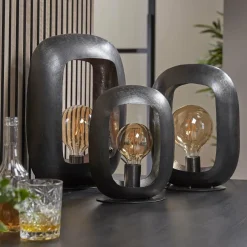 WoonStijl Tafellamp Arch M Zwart nikkel
