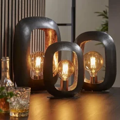 WoonStijl Tafellamp Arch L Zwart nikkel