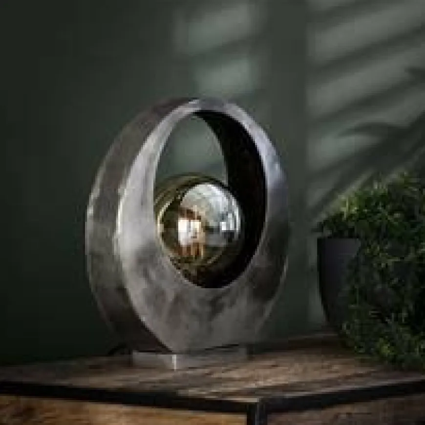 WoonStijl Tafellamp full moon / oud zilver