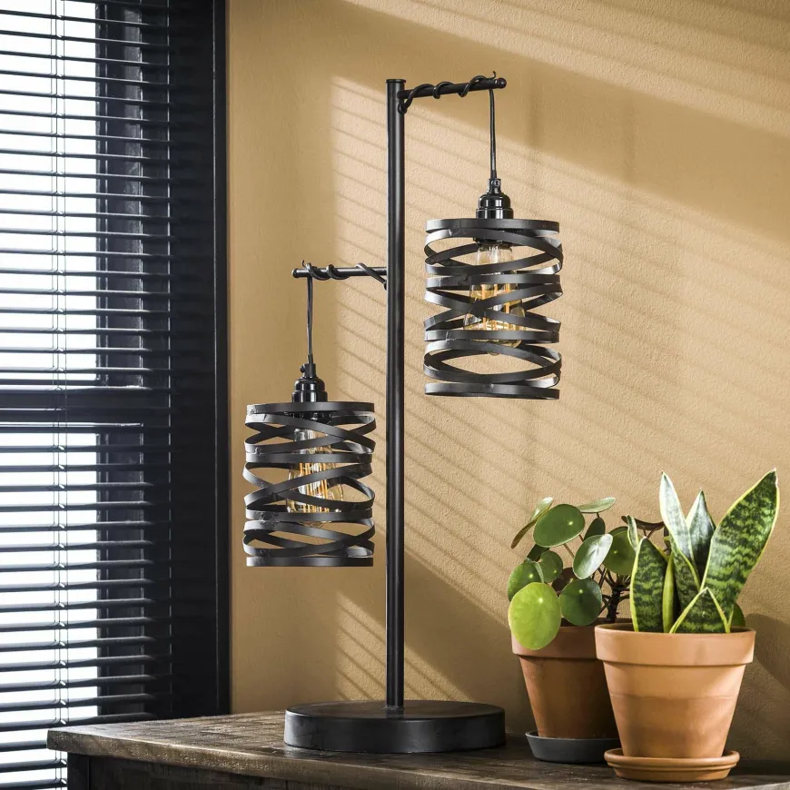 WoonStijl Tafellamp 2L spindle / Slate grey
