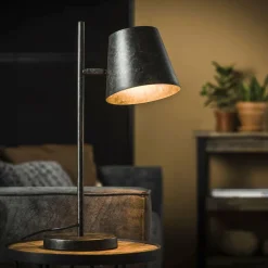 WoonStijl Tafellamp 1L verstelbare metalen kap / Charcoal