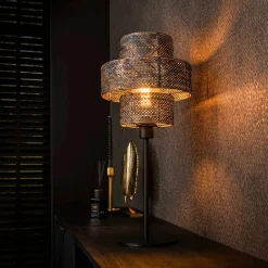 WoonStijl Tafellamp Lantern zwart bruin