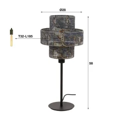 WoonStijl Tafellamp Lantern zwart bruin