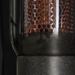 WoonStijl Tafellamp smoke glas-geperforeerd staal
