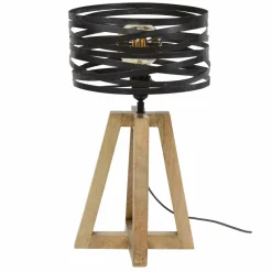 WoonStijl Tafellamp twist houten kruisframe / Slate grey