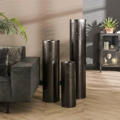 WoonStijl Vloerlamp Ø20 cilinder 60cm / Zwart nikkel