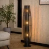 WoonStijl Vloerlamp 120 3L cylinder mesh / Charcoal