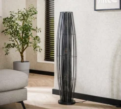 WoonStijl Vloerlamp 120 3L cylinder mesh / Charcoal