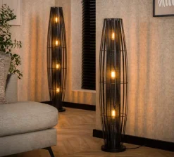 WoonStijl Vloerlamp 120 3L cylinder mesh / Charcoal