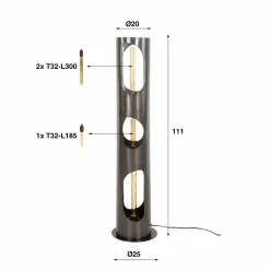 WoonStijl Vloerlamp Ø25 organic cylinder L