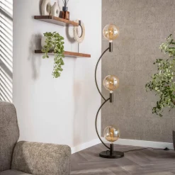 WoonStijl Vloerlamp Arcus 3-lichts / Sienna bruin