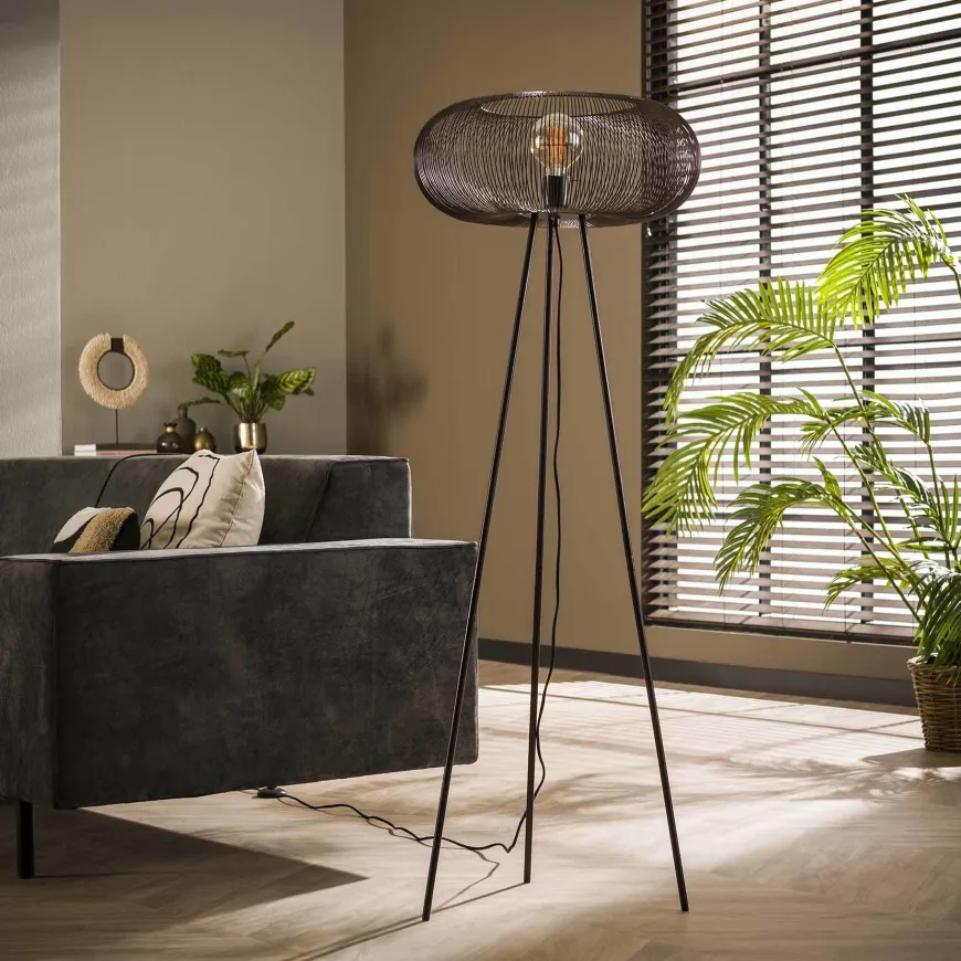 WoonStijl Vloerlamp copper twist groot