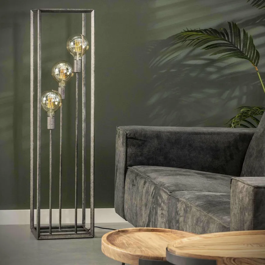 WoonStijl Vloerlamp 3L 45 graden buis