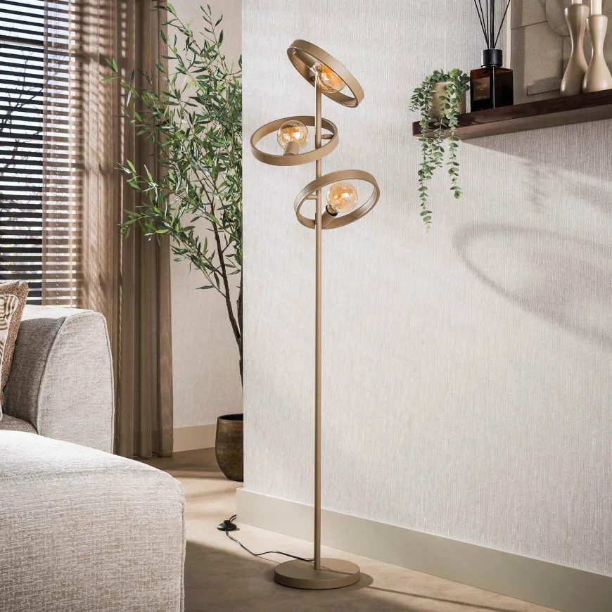 WoonStijl Vloerlamp 3L hover beige