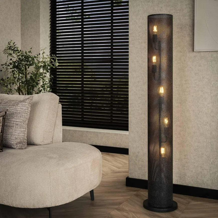WoonStijl Vloerlamp 5L koker mesh