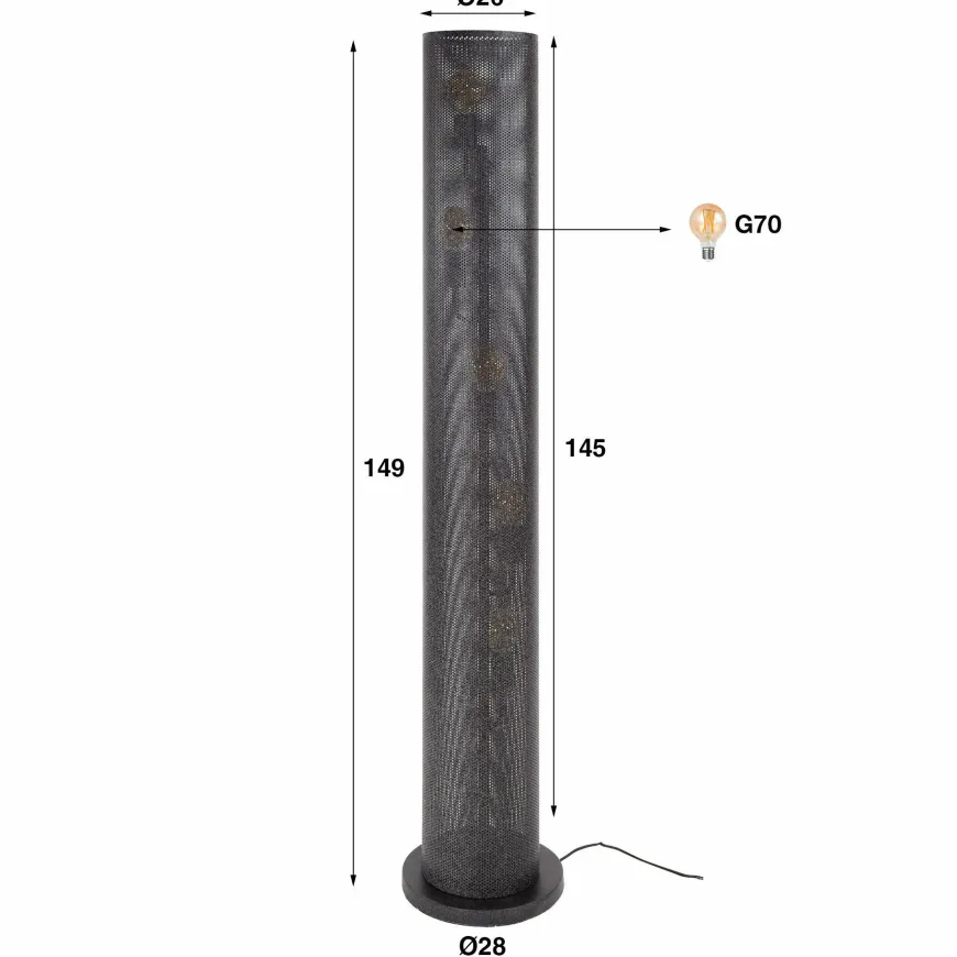 WoonStijl Vloerlamp 5L koker mesh
