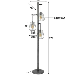 WoonStijl Vloerlamp 3L Lampoon