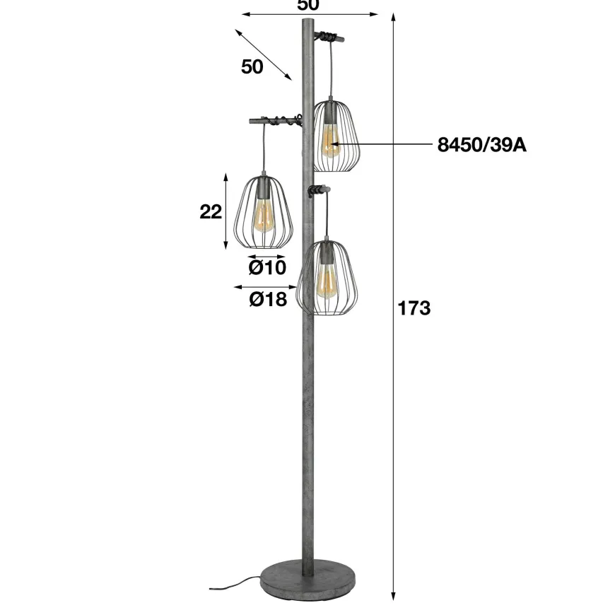 WoonStijl Vloerlamp 3L Lampoon