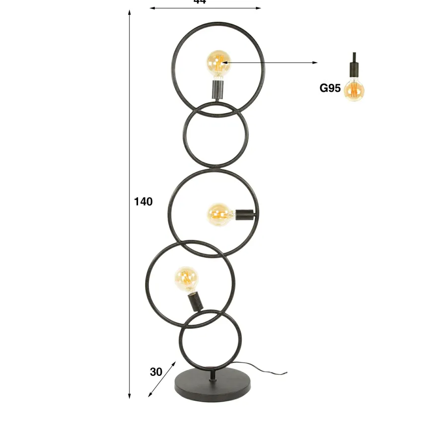 WoonStijl Vloerlamp 3L Loop