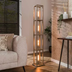 WoonStijl Vloerlamp 4L Quadra Beige