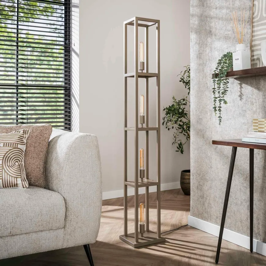 WoonStijl Vloerlamp 4L Quadra Beige