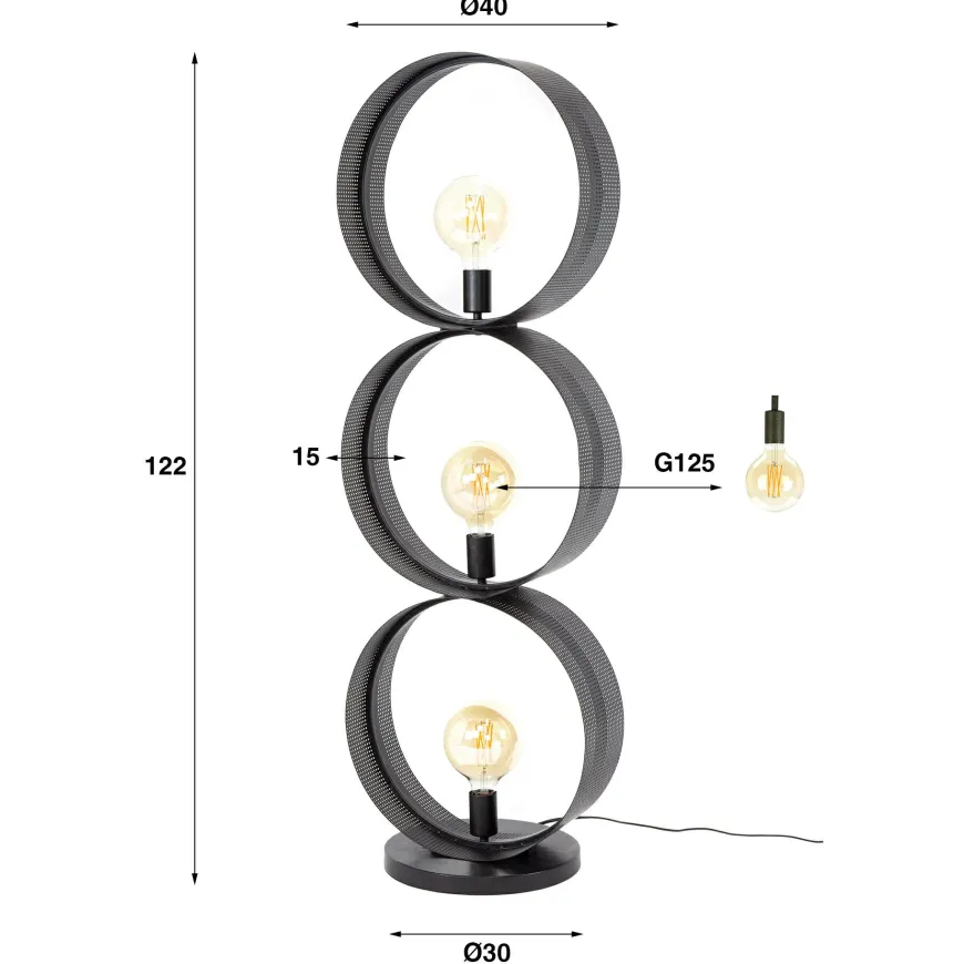 WoonStijl Vloerlamp 3L ring geperforeerd