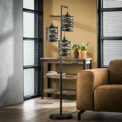 WoonStijl Vloerlamp 3L spindle slate grey / Slate grey