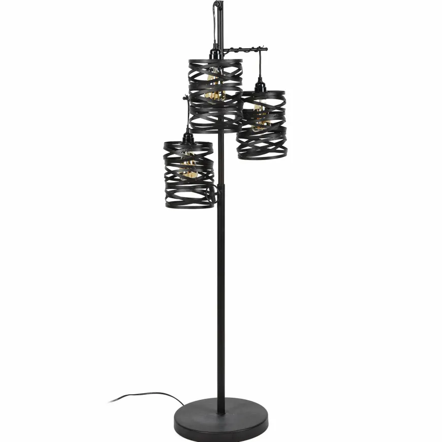 WoonStijl Vloerlamp 3L spindle slate grey / Slate grey
