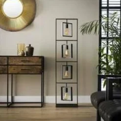 WoonStijl Vloerlamp 4L Turn square / Charcoal